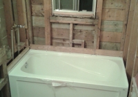 New bathtub in place