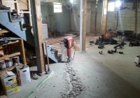 Breaking up concrete for plumbing