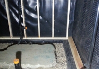 Laundry room pluming and sump pit