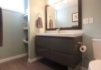 New updated bathroom with storage
