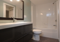 New updated bathroom view of tub/shower